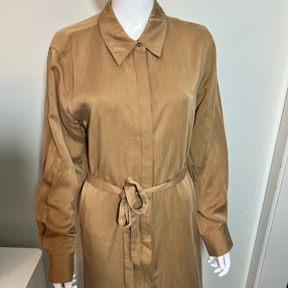 🆕 HUDSON NORTH | Tan Coat Dress soft Microsuede - Picture 1 of 5